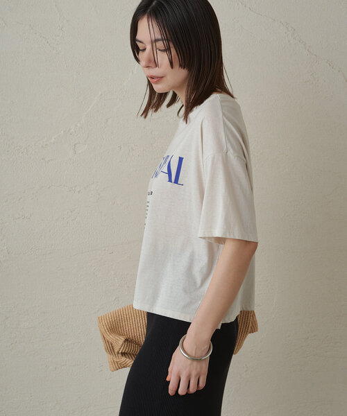 「LOUNGEDRESS」 「CHIGNON」半袖Tシャツ FREE チャコールグレー レディース_画像8