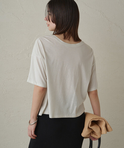 「LOUNGEDRESS」 「CHIGNON」半袖Tシャツ FREE チャコールグレー レディース_画像9