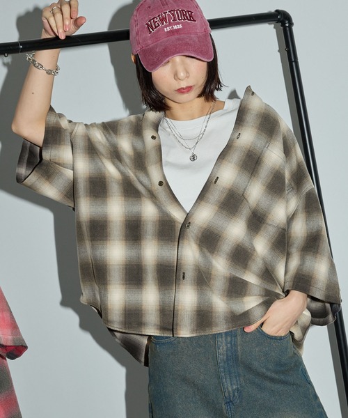 「Anchor Smith」 半袖シャツ M サックスブルー メンズ_画像2