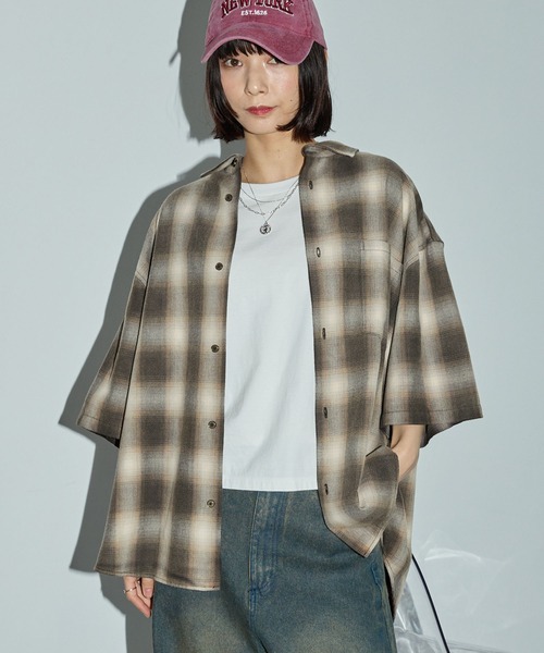 「Anchor Smith」 半袖シャツ M サックスブルー メンズ_画像3