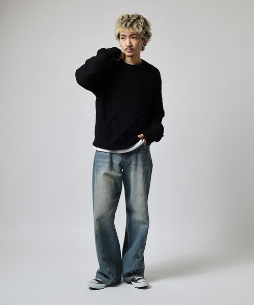 識骸♡ X-girl（エックスガール） ニット セーター HEART SPRAY LOGO KNIT TOP