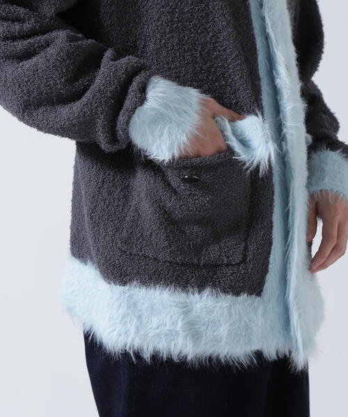 amok（アモク） カーディガン amok /アモク/COLLARLESS KNIT JACKET