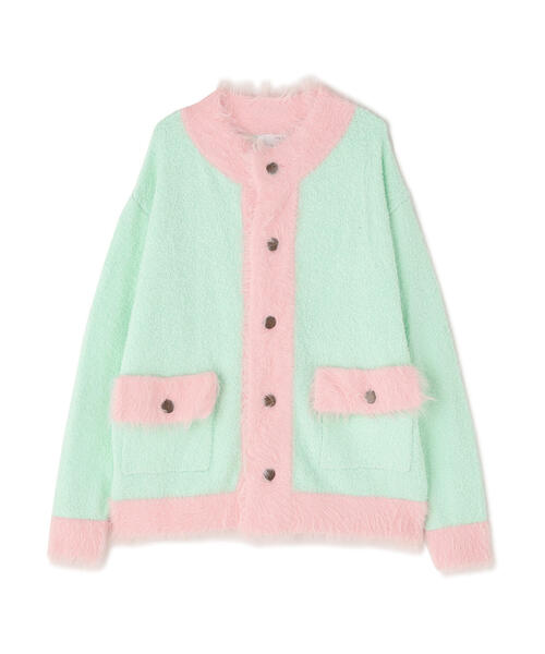 amok（アモク） カーディガン amok /アモク/COLLARLESS KNIT JACKET