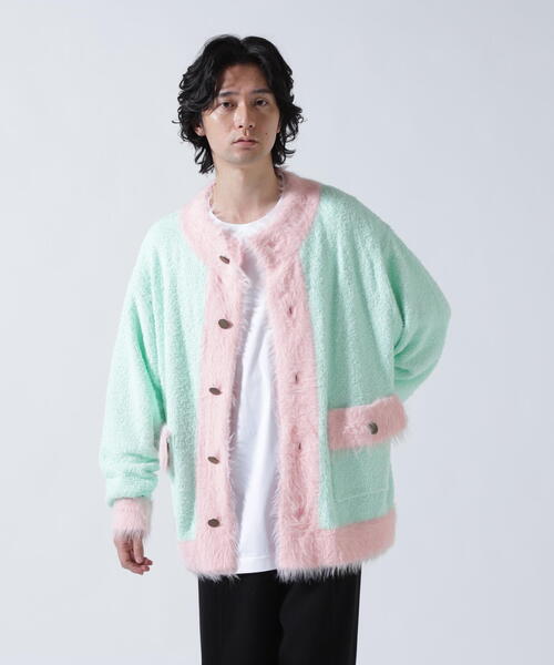 amok（アモク） カーディガン amok /アモク/COLLARLESS KNIT JACKET