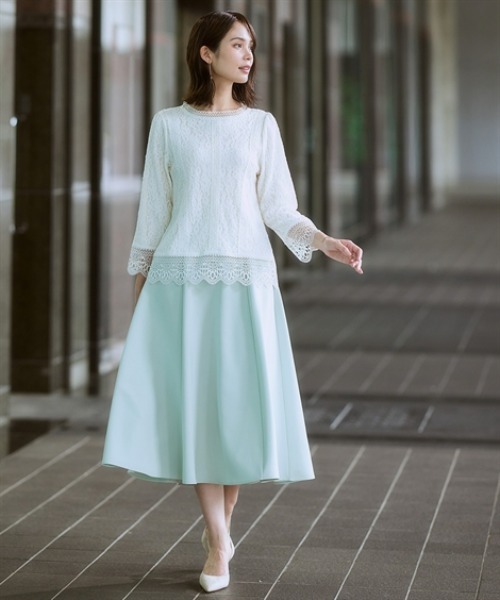 「7days Life Styling」 「Pleu voir」7分袖ブラウス 3L アイボリー レディース_画像2