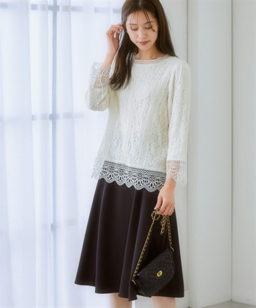 「7days Life Styling」 「Pleu voir」7分袖ブラウス 3L アイボリー レディース_画像5