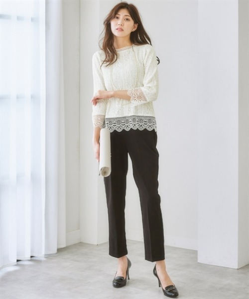 「7days Life Styling」 「Pleu voir」7分袖ブラウス 3L アイボリー レディース_画像7