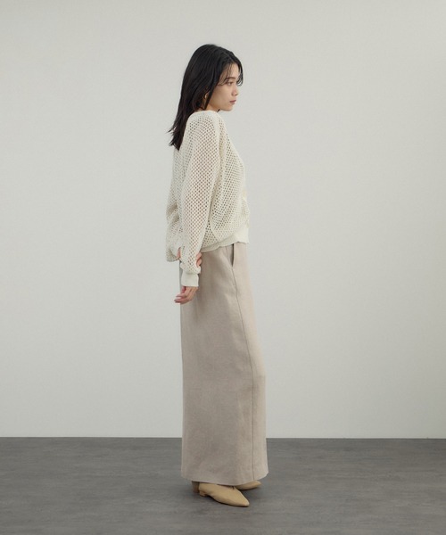 SALON adam et rope' リネンドンゴロススカート 白　タグ付き SALON adam et rope'（サロン アダム エ ロペ） スカート リネン