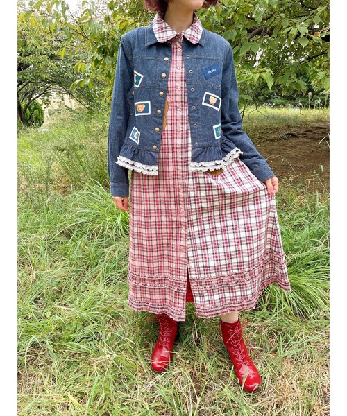 【新品】 PINK HOUSE ピンクハウス バックプリント デニムジャケット PINK HOUSE（ピンクハウス） デニムジャケット gジャン BIGくま