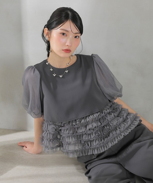 Kana パーティードレス パンツドレス ボリュームチュールトップス