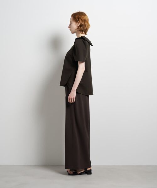 LANVIN en Bleu ブラウス シャツ 半袖 コットンコンプレッシャーロール 