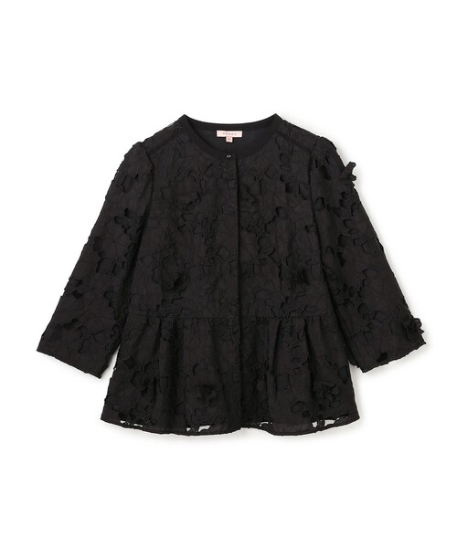 タグ付き未使用✨TOCCA トッカ　ジャガード　花柄　半袖ブラウス　サイズ4 TOCCA（トッカ） ブラウス シャツ FLOATING FLOWER ブラウス