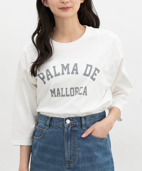 Honeys（ハニーズ） tシャツ 「UVカット」7分袖ロゴTシャツ
