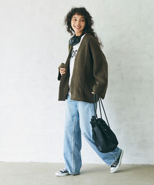 「coca(coca)」 ニットカーディガン L カーキ レディース_画像5