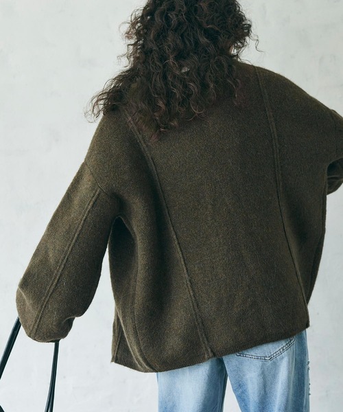 「coca(coca)」 ニットカーディガン L カーキ レディース_画像7