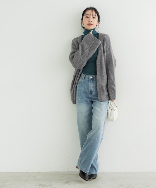 「coca(coca)」 ニットカーディガン L カーキ レディース_画像8