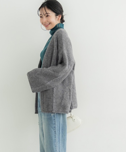 「coca(coca)」 ニットカーディガン L カーキ レディース_画像9