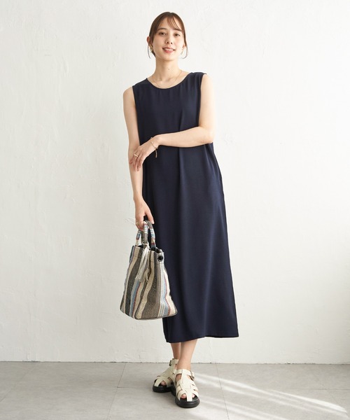 IKKA LOUNGE ワンピース 夏 半袖 「2点セット」冷感ポリウェザー3WAY
