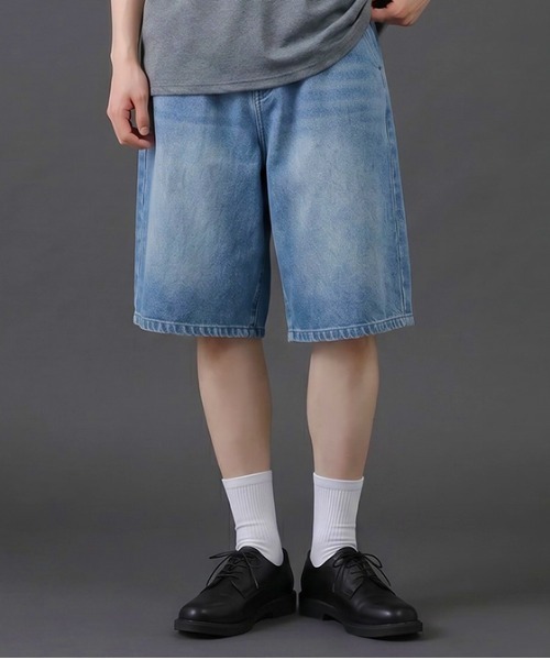 revertical ハーフパンツ パンツ 短パン デニム風イージーショート