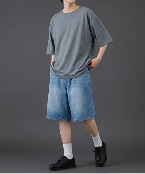 revertical ハーフパンツ パンツ 短パン デニム風イージーショート