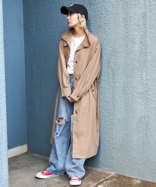 「Auntie Rosa Holiday」 トレンチコート SMALL ベージュ レディース_画像8