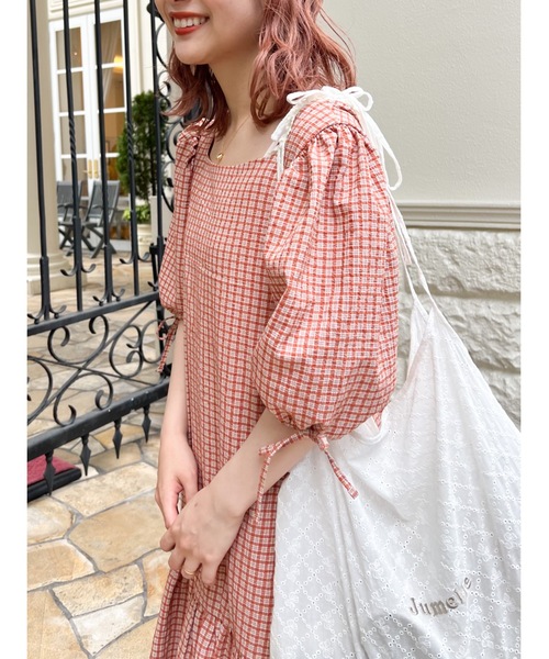 「JUMELLE」 半袖ワンピース MEDIUM オレンジ レディース_画像3
