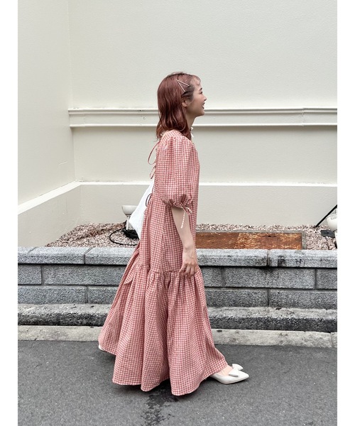 「JUMELLE」 半袖ワンピース MEDIUM オレンジ レディース_画像4