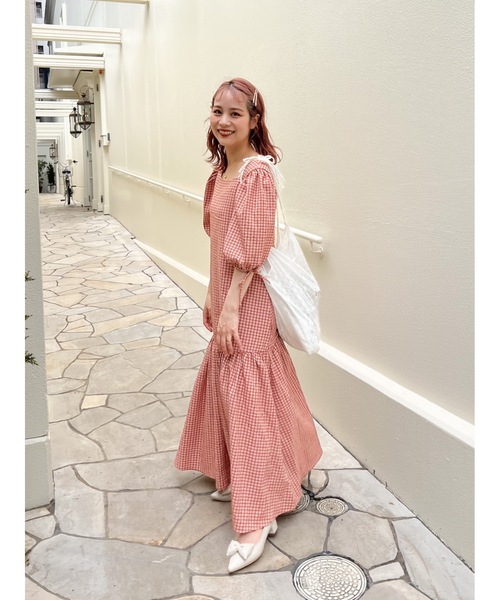 「JUMELLE」 半袖ワンピース MEDIUM オレンジ レディース_画像5