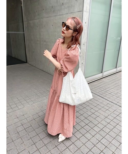 「JUMELLE」 半袖ワンピース MEDIUM オレンジ レディース_画像7