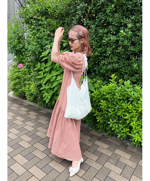 「JUMELLE」 半袖ワンピース MEDIUM オレンジ レディース_画像8