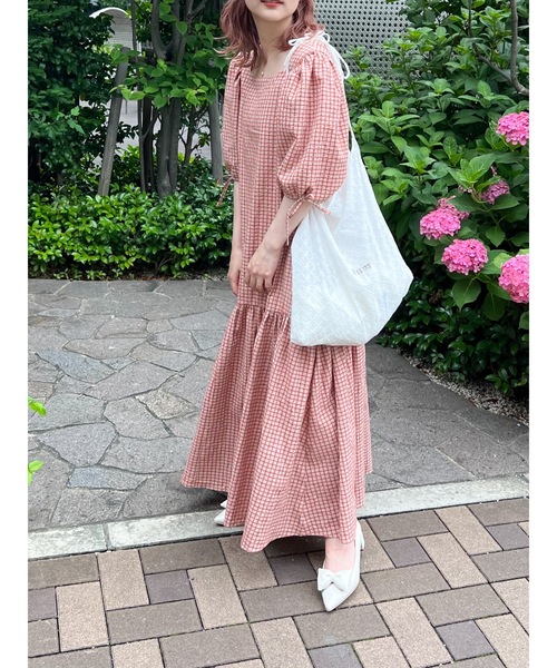 「JUMELLE」 半袖ワンピース MEDIUM オレンジ レディース_画像9