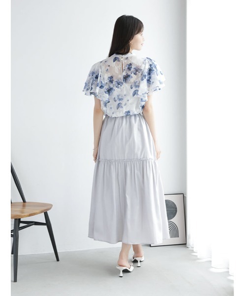 fifth（フィフス） ブラウス シャツ 半袖 ジャガード花柄プリント