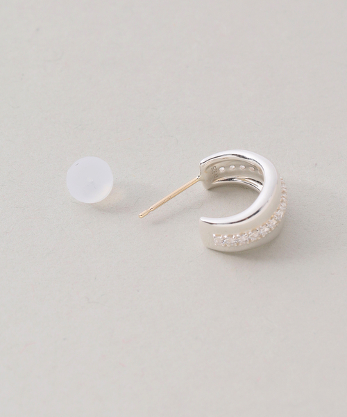 Lilas ピアス 「SAMH by LILAS」ホワイトトパーズラインピアス SV（両