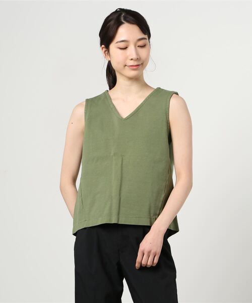 タンクトップ ノースリーブ Saintete/サンテテ　日本製　Vネック　タンクトップ レディース