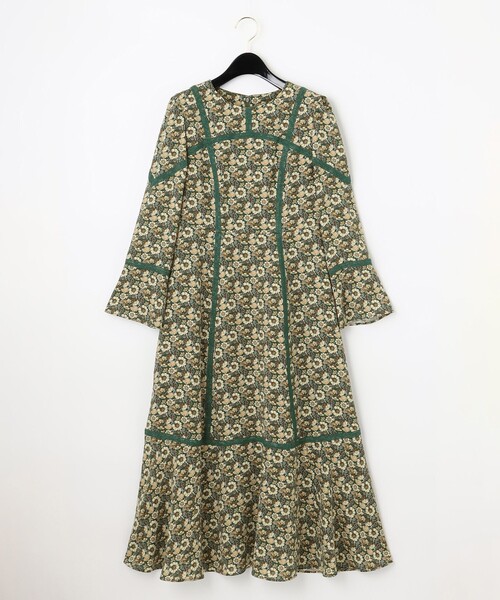 GRACE CONTINENTAL ワンピース 小花パッチレース切替ワンピース