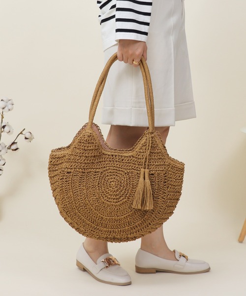 PARFOIS★夏に大活躍♪タッセル付きかごバック PARFOIS☆夏に大活躍♪タッセル付きかごバック (PARFOIS/かご