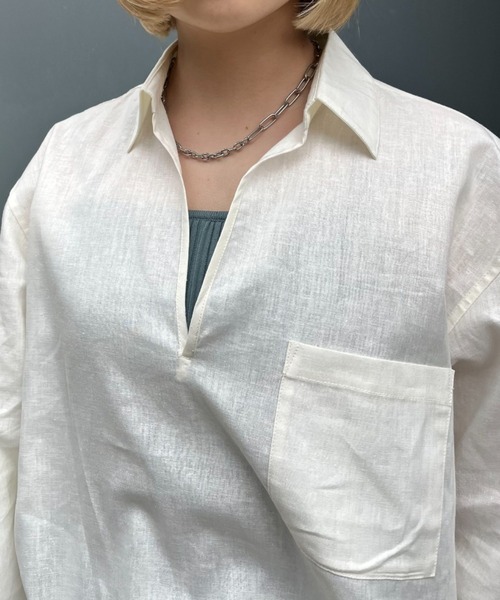 CIAOPANIC ブラウス シャツ 「ZOZO限定」リネンスキッパーシャツ