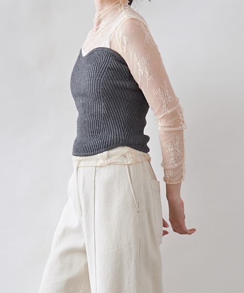 mediam/Knit Bare Top/ニットベアトップ/ビスチェ mediam/Knit Bare Top/ニットベアトップ/ビスチェ