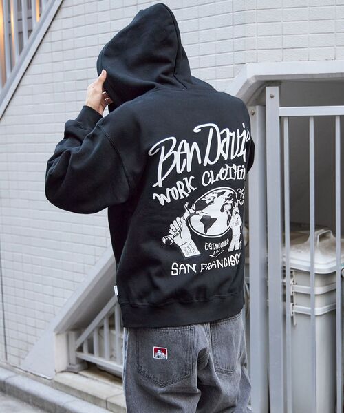 パーカー メンズ 「BEN DAVIS(ベンデイビス)」WALL TAGGING ZIP HOODIE / ロゴ ビッグ スウェット ジップパーカー｜zozo｜19