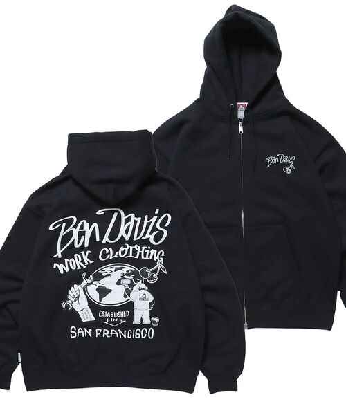 パーカー メンズ 「BEN DAVIS(ベンデイビス)」WALL TAGGING ZIP HOODIE / ロゴ ビッグ スウェット ジップパーカー｜zozo｜23