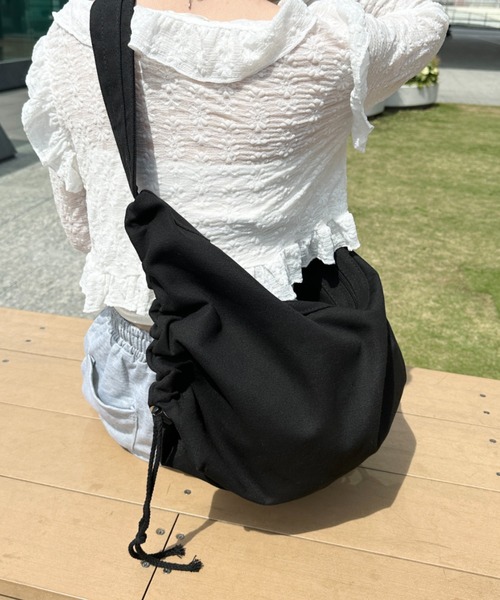CLEA ショルダーバッグ バッグ ドローコードギャザーキャンバス