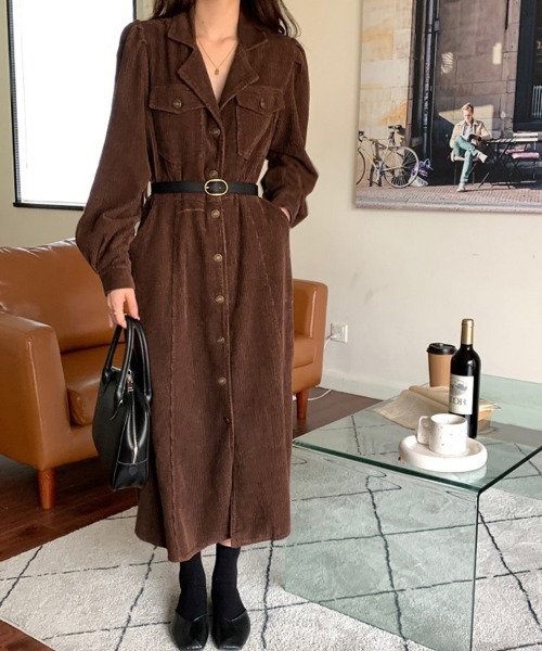 ワンピース コーデュロイシャツワンピース : ZOZOTOWN Yahoo!店 - 通販