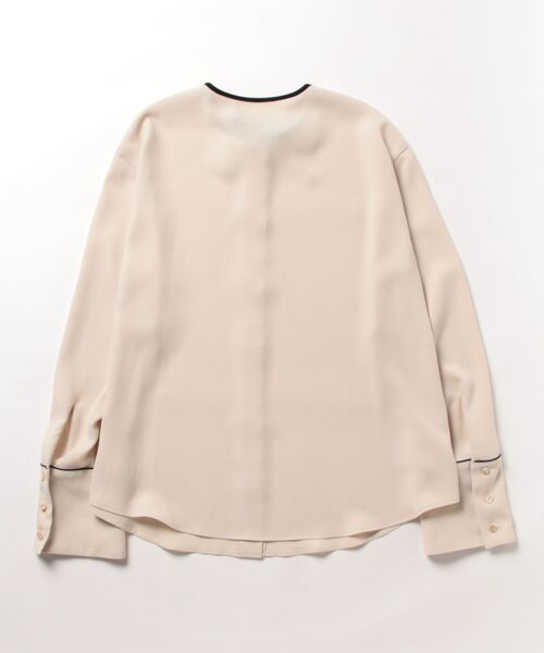 allureville クロップドシャツ 定価24,200円 1回のみ着用美品 allureville ブラウス シャツ ジョーゼット細パイピングブラウス