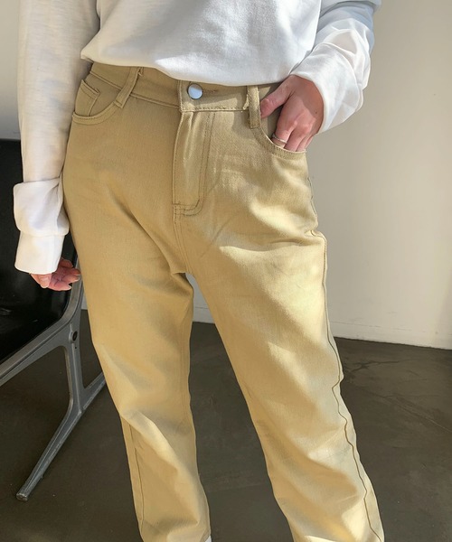 ジーンズ デニム デニムパンツ カラー ストレートデニムパンツ