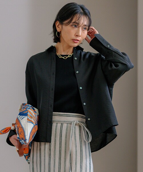 新品　23区 【接触冷感/速乾】2024AW シアータンブラー シャツ　カーキ 23区｜【接触冷感/速乾】シアータンブラー シャツ | Rakuten