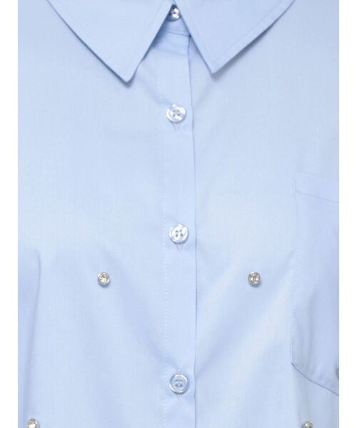 ブラウス シャツ ビジュースタッズショートLOOSE シャツ レディース GYDA ブラウス シャツ ビジュースタッズショートLOOSE