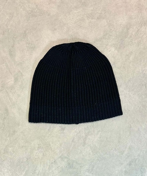 BAL 手編みニットキャップ　黒 Capelli（カペリ）の「手編みニット帽 lワイドケーブルニット