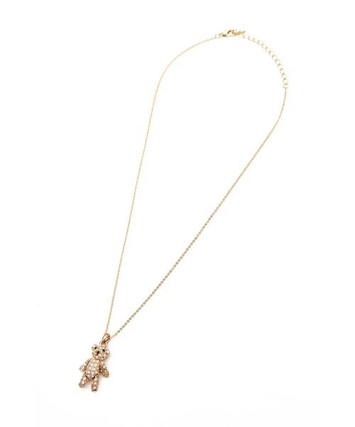 ネックレス an meets zakka ラインストーンテディベアショート