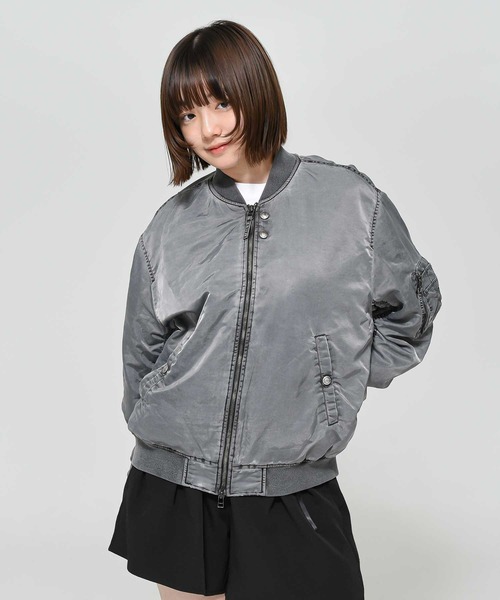 マンチェスター・ユナイテッド MA-1ジャケット グレー MAHAGRID（マハグリッド） ma1 ma-1 OVERDYED MA-1 JACKET (ピグメント