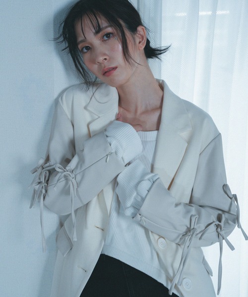ジャケット テーラードジャケット 「Nora Lily」「elle」Ribbon Jacket 